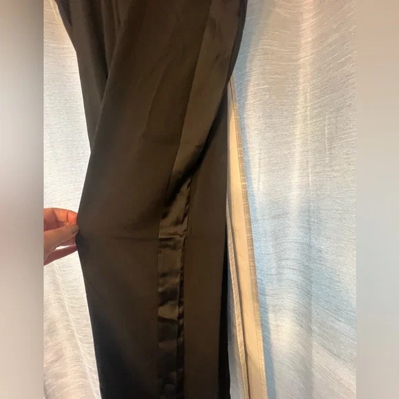 A New Day Black Dress Pants Tuxedo Stripe Business Office Chic Classy NWT - Picture 4 of 7